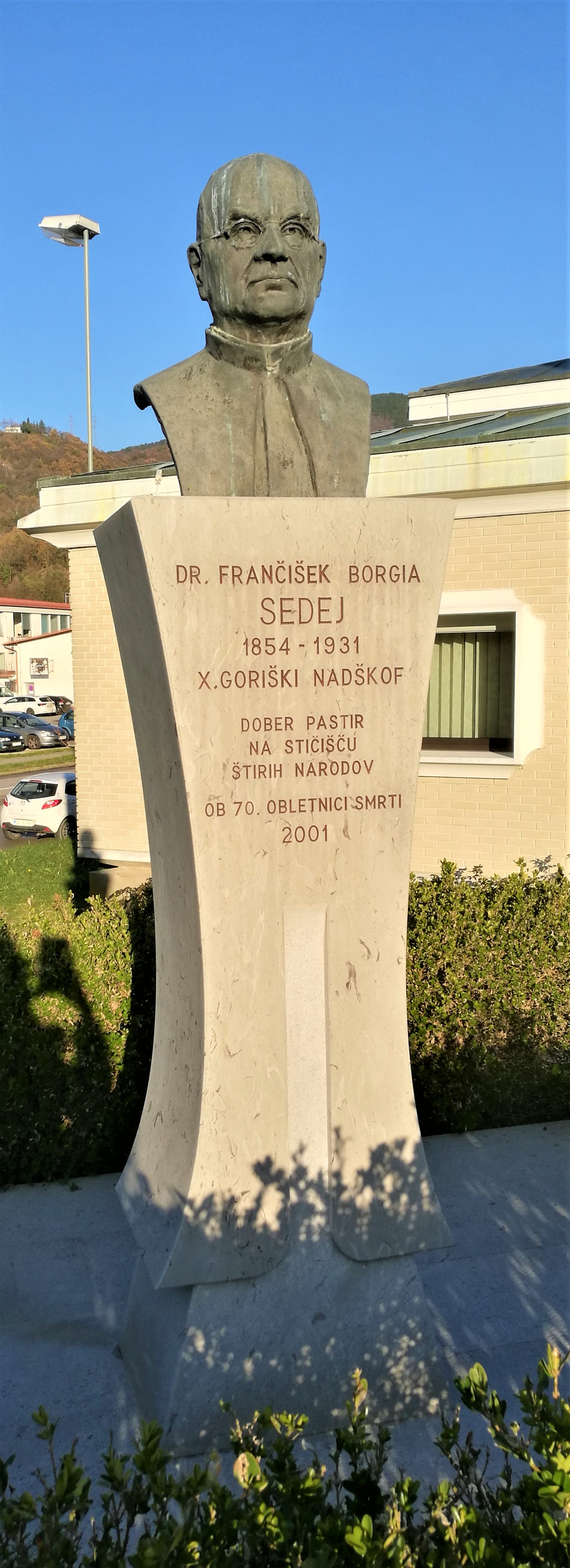 Evgen Guštin, Spomenik Frančišku Borgii Sedeju, 2001, Nova Gorica